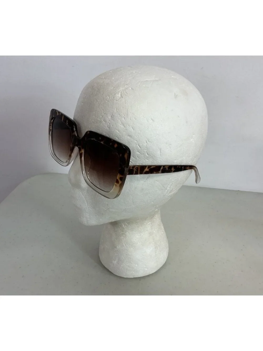 Oversized Vintage Square Sunglasses Brown Tortoise Frame Estate Find